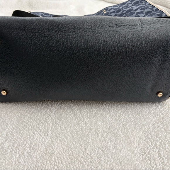 Coach Dark Blue and Cream Signature Tote - Picture 2 of 6